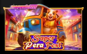 Tampilan visual ceria dari permainan slot Super Peru Fest dengan elemen budaya Amerika Selatan